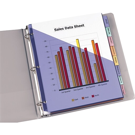 Avery® Slash Pocket Insertable Tab Dividers, 8Tab Staples