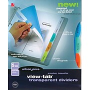Wilson Jones® View-Tab® Transparent Dividers, 5-Tab Set, Multicolor (W55065)