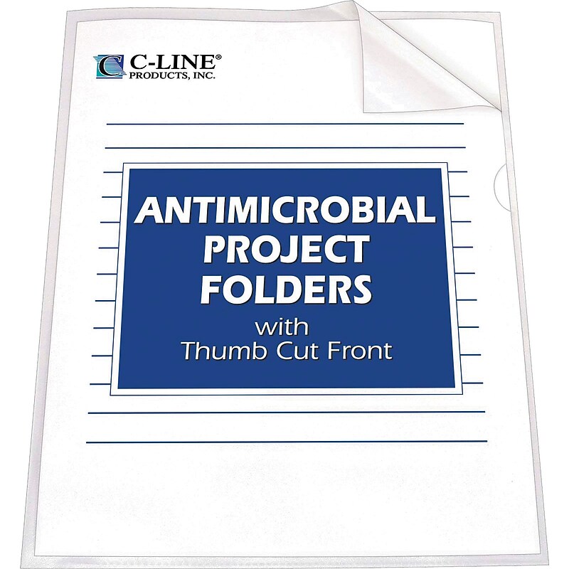 C-Line® Project Folders, 11" x 8-1/2", Clear, 25/Box (62137) image 1