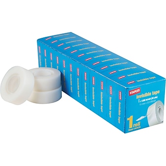 Staples® Invisible Tape, 3/4" x 1,296", 12/Pack (52380P12)
