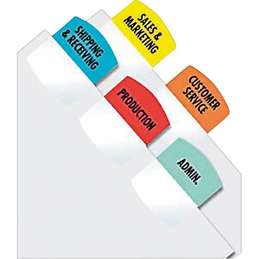 RediTag® Laser and Inkjet Printer Tabs Refill, Assorted Colors, 1 1/8