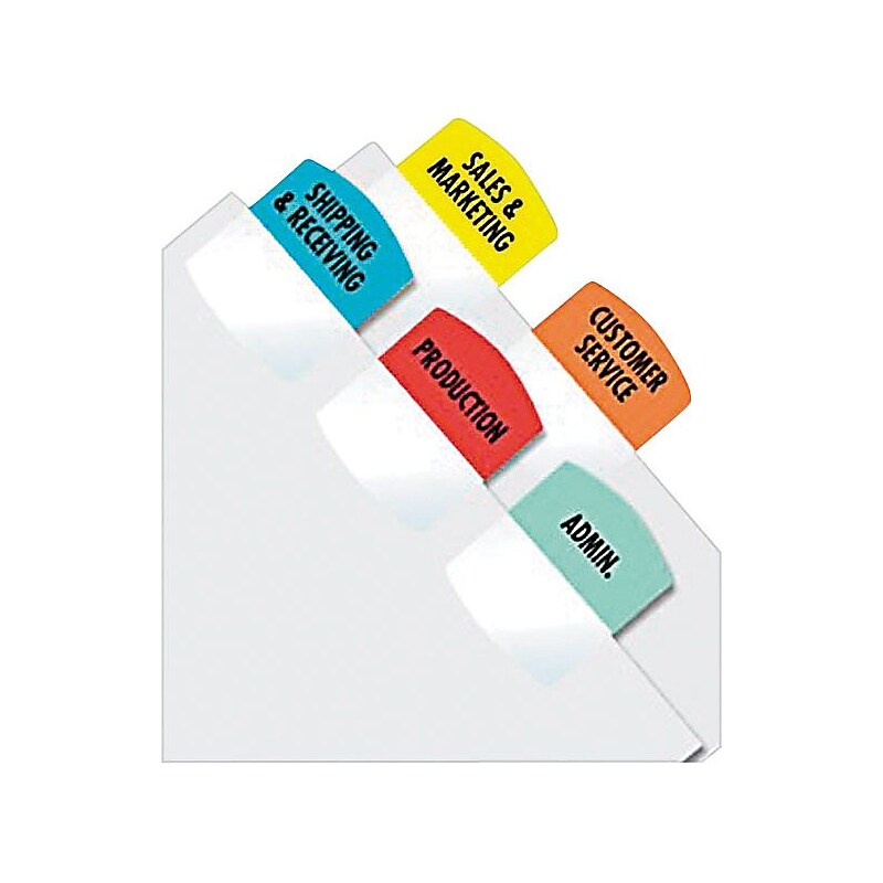 Redi-Tag® Laser and Inkjet Printer Tabs Refill, Assorted Colors, 1 1/8", 100/Pack (33120) image 1
