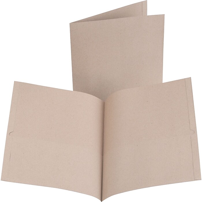 Oxford® Earthwise 2-Pocket School Folder, Natural, 10/Pack (00574