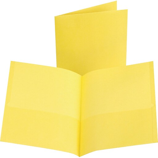 Oxford 2Pocket Folder, Yellow, 25/Box Staples