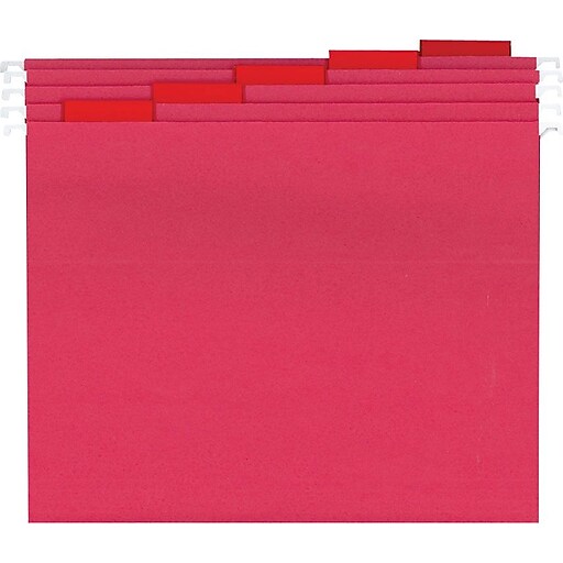 Staples® Bright Colored Hanging File Folders, 5Tab, Letter, Assorted