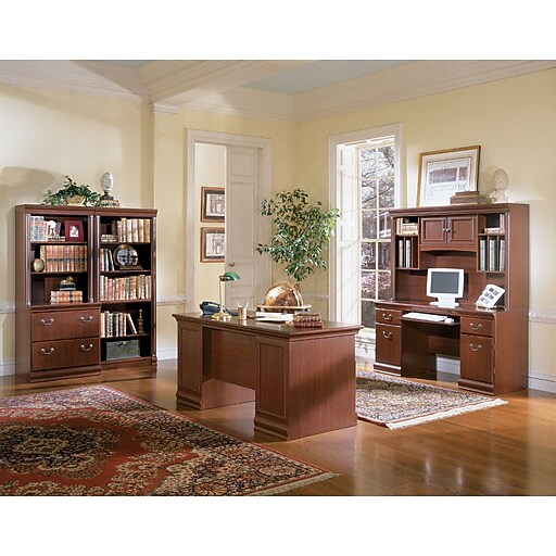 Bush Furniture Birmingham 60W Executive Desk, Harvest Cherry/Harvest