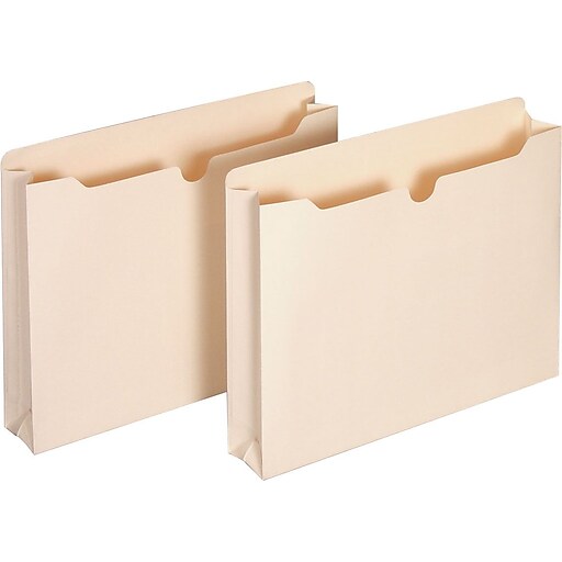 Staples Manila File Jackets, Letter, 2" Expansion, 50/Box (396444