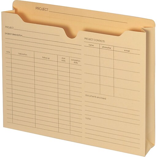 TRU RED™ Reinforced PrePrinted File Jacket, 2" Expansion, Letter Size