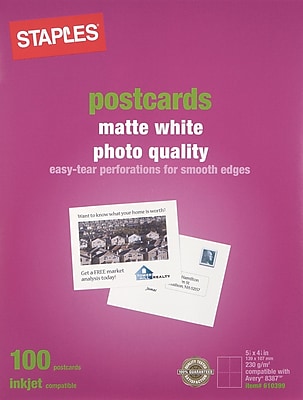 Staples Matte Postcards White - S0115907 Sc7