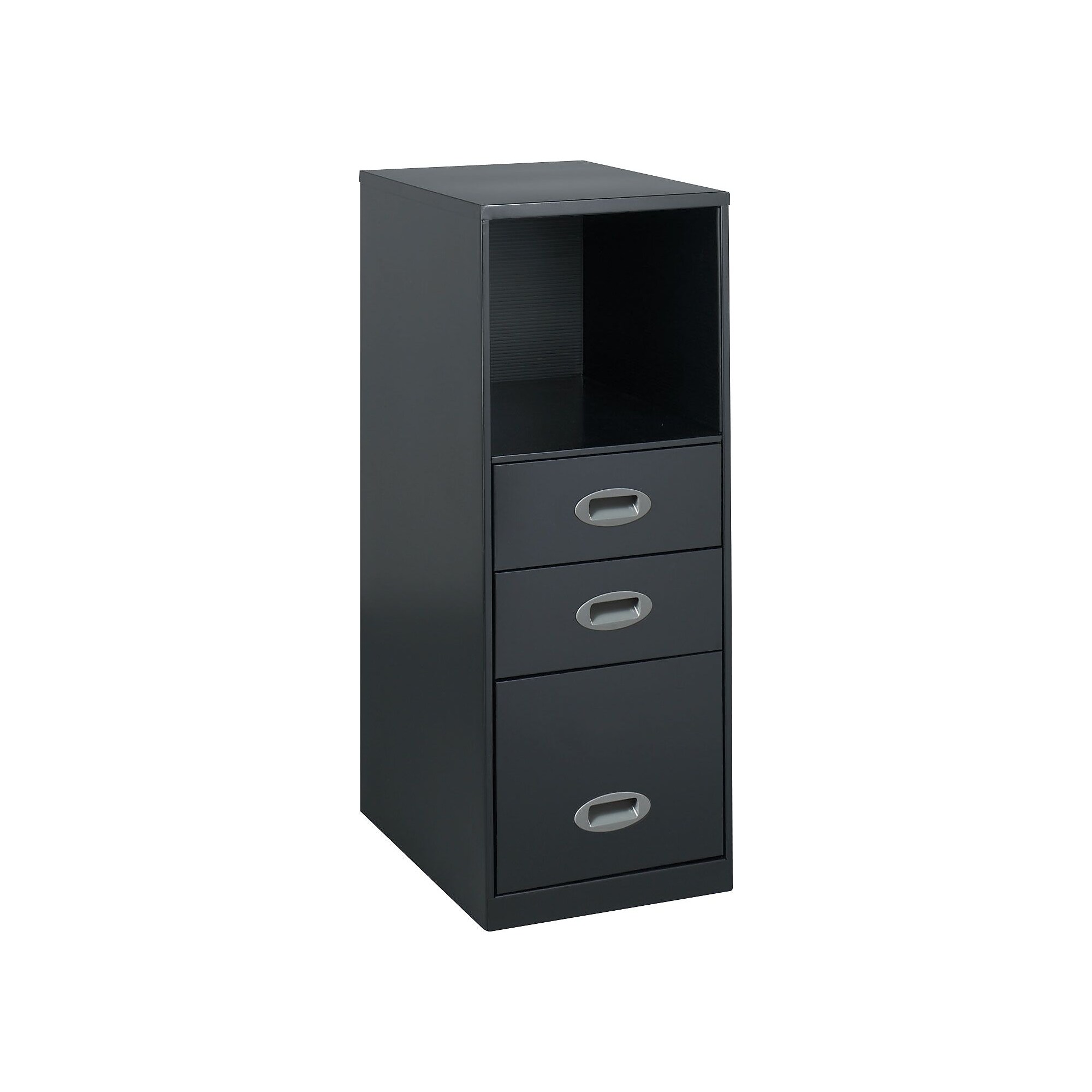 Office Designs Vertical File Cabinet with Open Storage, 18″ 3-Drawer, Letter Size, Black Sansujyuku sansujyuku.com
