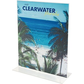 Staples Sign Holder, 8.5" x 11", Clear Plastic, 12/Pack (28180)
