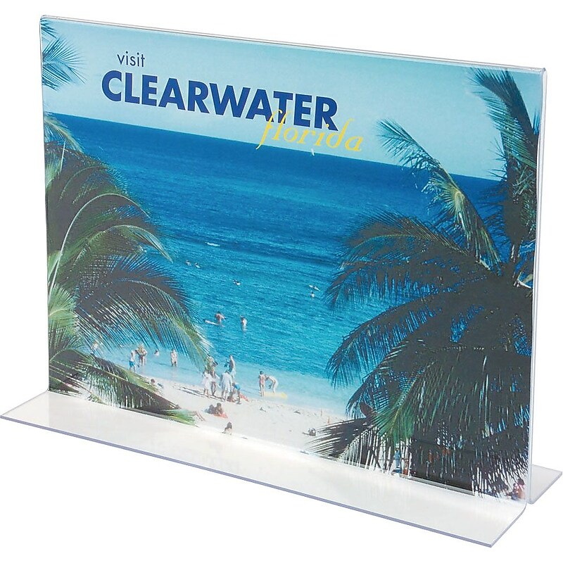 Staples® Sign Holder, 11" x 8.5", Clear Plastic, 12/Pack (28185) image 1
