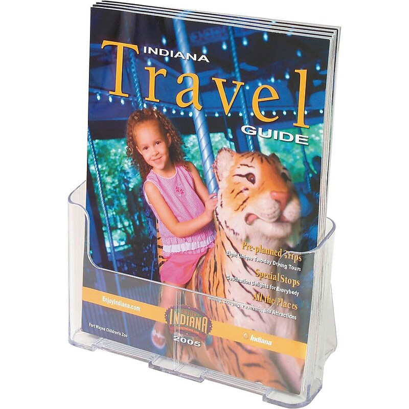 Staples® Magazine Holder, 10.75"x 9.25" x 3.75", Clear Plastic, 7/Pack (28182) image 1
