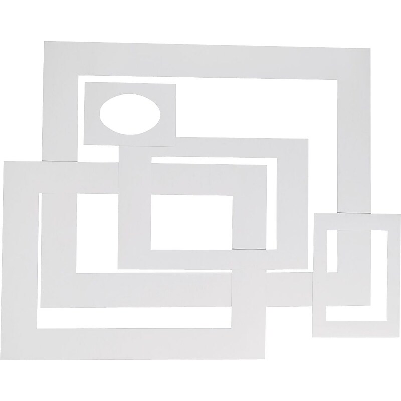 Pacon Pre-Cut Mat Frames, White, Assorted Sizes, 60/Pk image 1