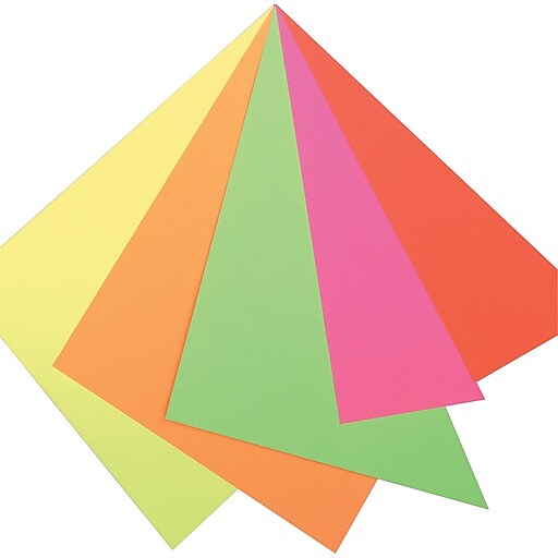 Color Poster Board, 22 x 28, Five Assorted Neon Colors Staples