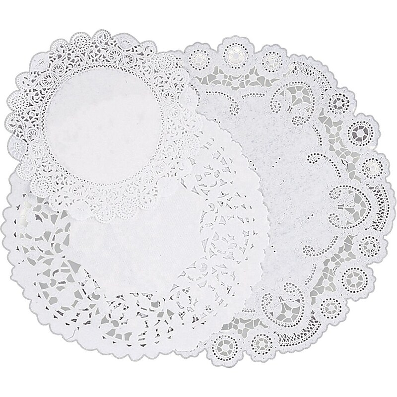 Paper Doilies, Assorted Sizes 4"/6"/8", 30/PK, White image 1