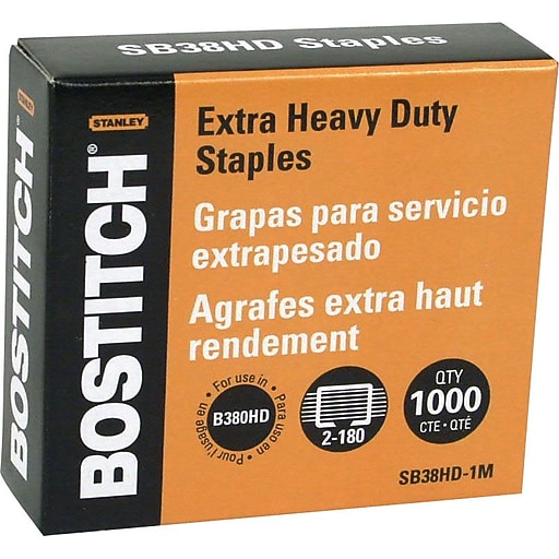 Bostitch Auto 180 HeavyDuty Staples, 3/8" Width, 7/8" Leg Length, 1000