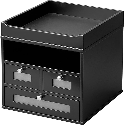 Victor® Wood Tidy Tower Organizer, Midnight Black | Staples