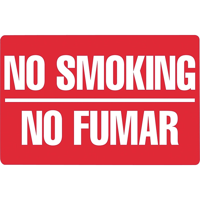 Cosco No Smoking/No Fumar Sign, 8" x 12", Red (098068) image 1