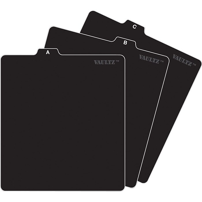 Find It IdeaStream Vaultz CD File Guides, A-Z , Black (VZ01176