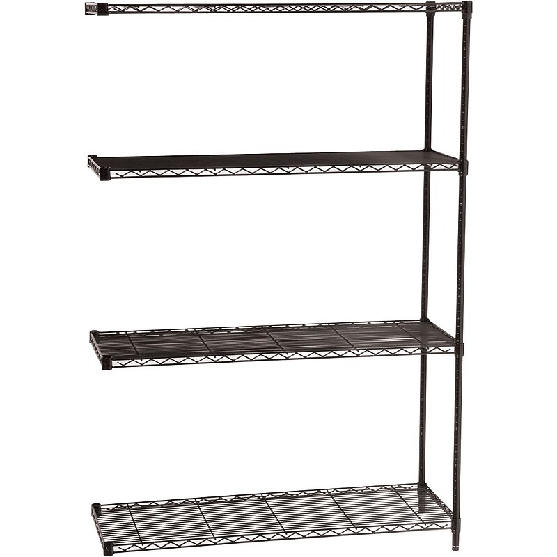 Safco Industrial Add-On Unit 4-Shelf Wire, 48.03", Black (5292BL) image 1