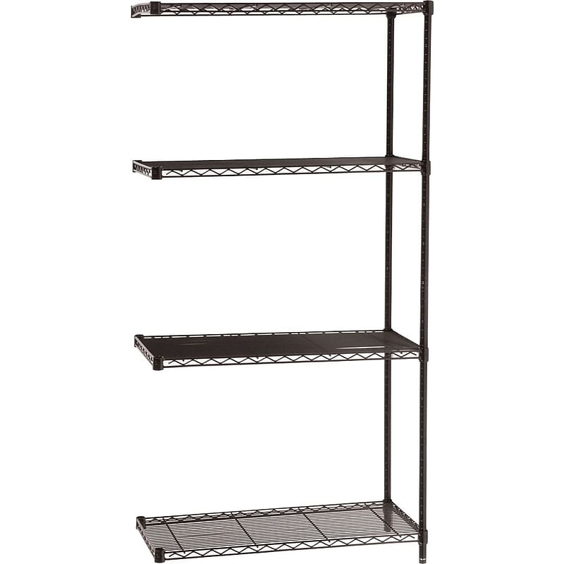 Safco Industrial 4-Shelf Wire Unit, 36", Black (5286BL) image 1