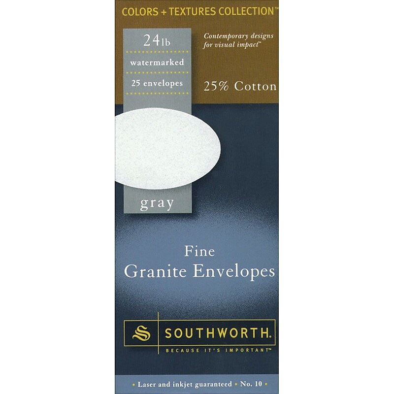 Southworth® Fine Granite Envelopes, #10,  Gray image 1