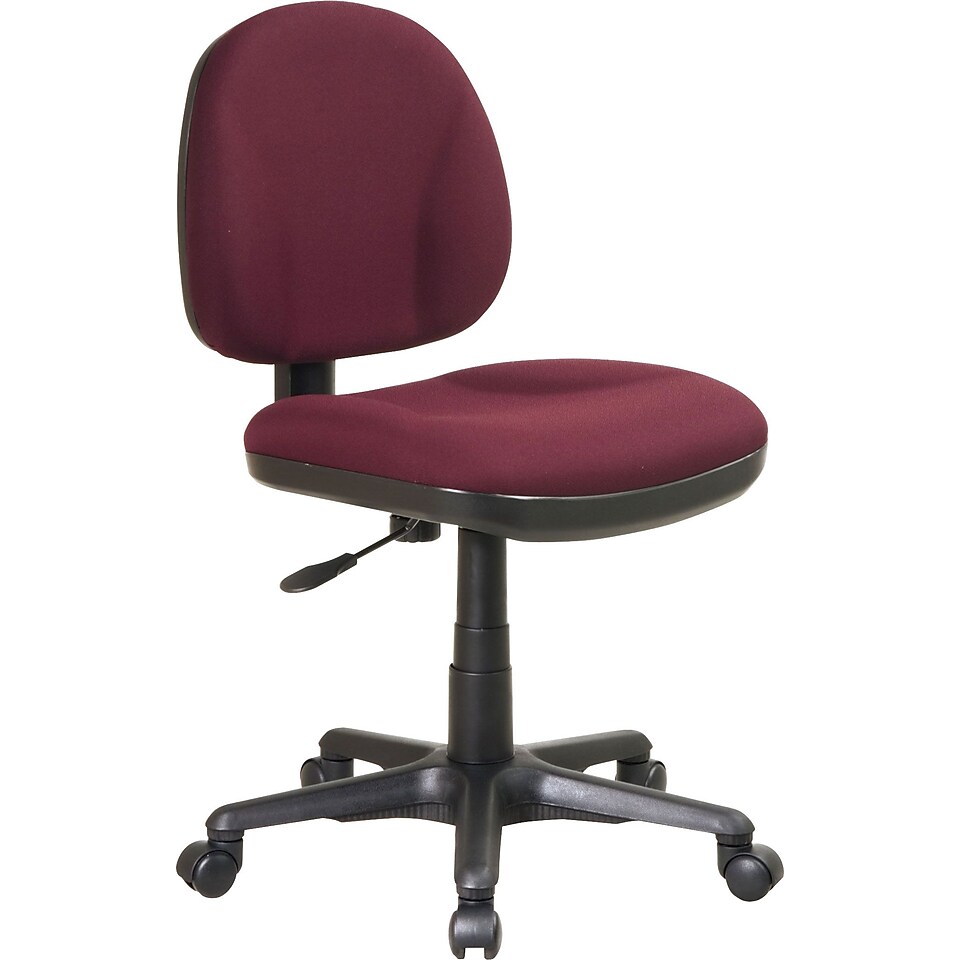Office Star™ Deluxe Armless Task Chair, Burgundy