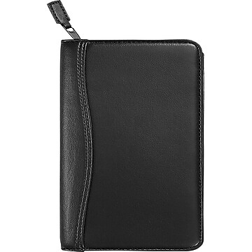 Day-Timer Avalon Leather-Like Vinyl Zippered Starter Set, Black, 1" (Ring Diameter), 5" x 8", Portable