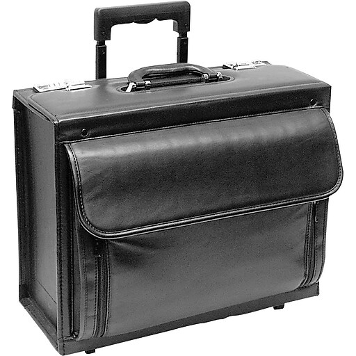 Solo Classic Leather Rolling Catalog Laptop Case, Black (D9784) at Staples