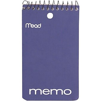 Mead 1-Subject Notebooks, 3" x 5", College Ruled, 60 Sheets, Purple (45354)