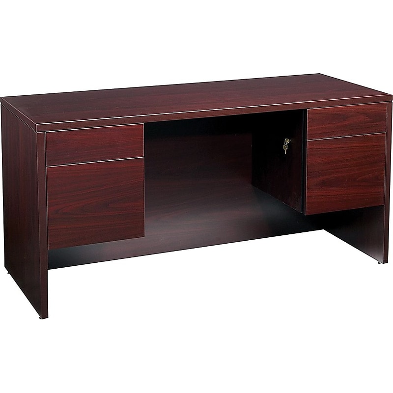HON 10500 Series Credenza with Kneespace, 2 Box/1 File Drawer, 60"W, Mahogany Finish image 1