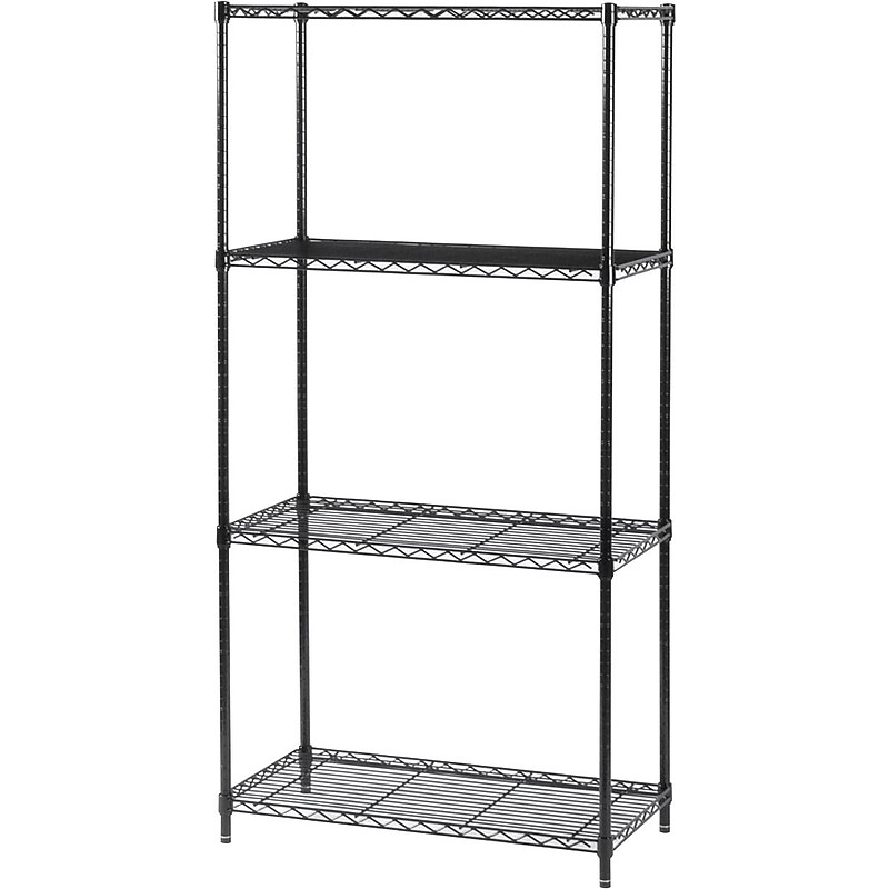 Safco Commercial 4-Shelf Wire Stand Alone, 36", Black (5276BL) image 1