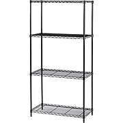 Safco Commercial 4-Shelf Wire Stand Alone, 36", Black (5276BL)