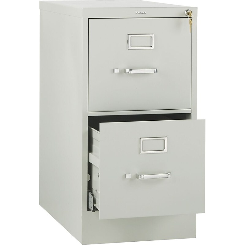 HON 510 Series Vertical File Cabinet with High Sides, Letter, 2-Drawer, Light Gray, 25"D (H512PQ) image 1