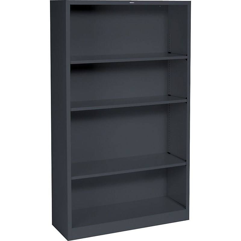 HON Brigade 59"H 4-Shelf Bookcase, Charcoal Metal (HONS60ABCS) image 1