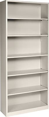 HON® Brigade™ 6-Shelf Metal Bookcase, Putty Staples®