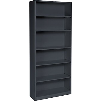 HON Brigade 6-Shelf 81-1/8"H Metal Bookcase, Charcoal (HONS82ABCS)