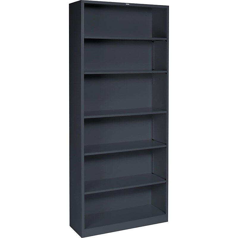 HON Brigade 6-Shelf Metal Bookcase, 81 1/8"H x 34 1/2"W x 12.63"D, Charcoal (S82ABCS) image 1