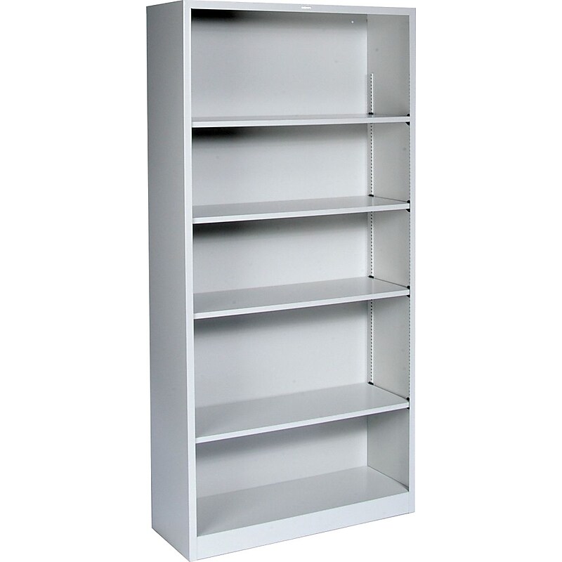 HON Brigade 71"H 5-Shelf Bookcase, Light Gray (PHS-66) image 1