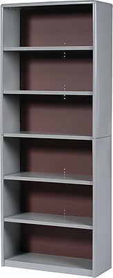 Safco ValueMate Economy 6-Shelf 80"H Steel Bookcase, Gray (7174GR)