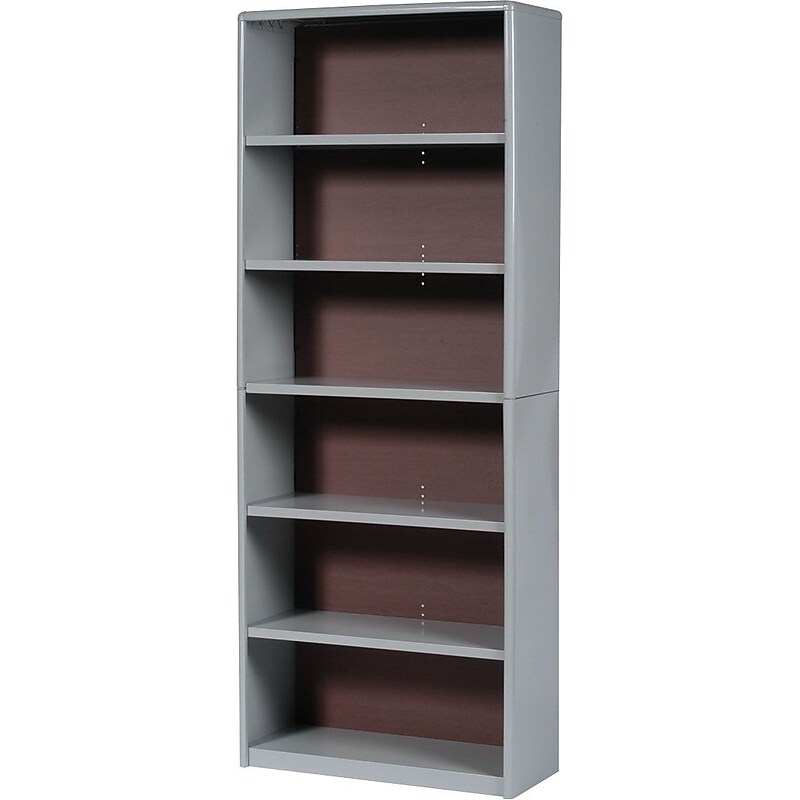 Safco ValueMate Economy 6-Shelf 80"H Steel Bookcase, Gray (7174GR) image 1