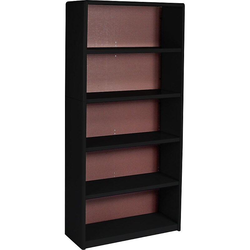 Safco ValueMate Economy 5-Shelf 42.2"H Steel Bookcase, Black (7173BL) image 1