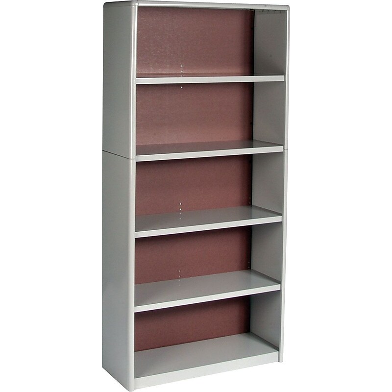Safco Value Mate 5-Shelf 67"H Wood Bookcase, Gray (7173GR) image 1