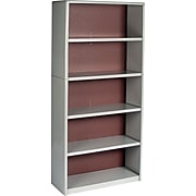 Safco Value Mate 5-Shelf 67"H Wood Bookcase, Gray (7173GR)