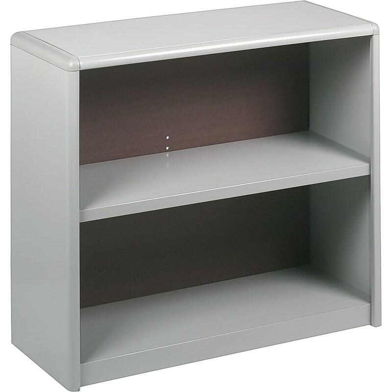 Safco ValueMate Economy 2-Shelf 28"H Steel Bookcase, Gray (7170GR) image 1