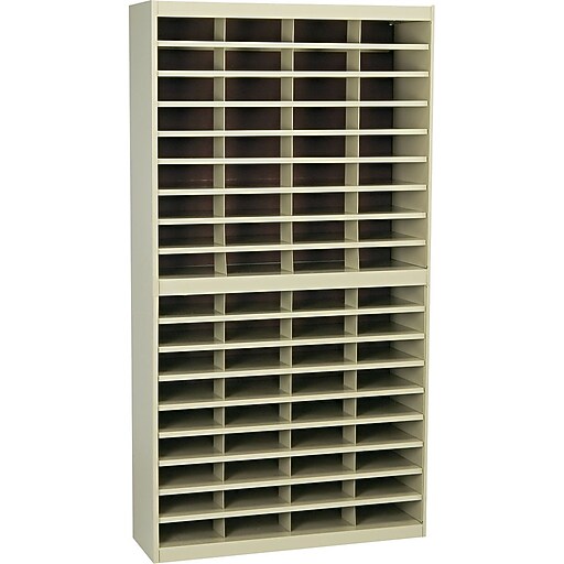 Safco® EZ STOR Literature Organizer, 72 Compartment, 37 1/2"x 12 3/4"x 71", Tropic Sand at Staples