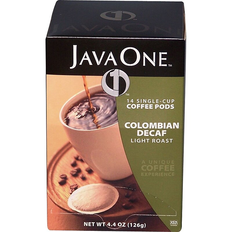 Java One Colombian Roast Decaf Coffee Packet, Light Roast, 0.3 oz., 14/Box (JTC30216) image 1