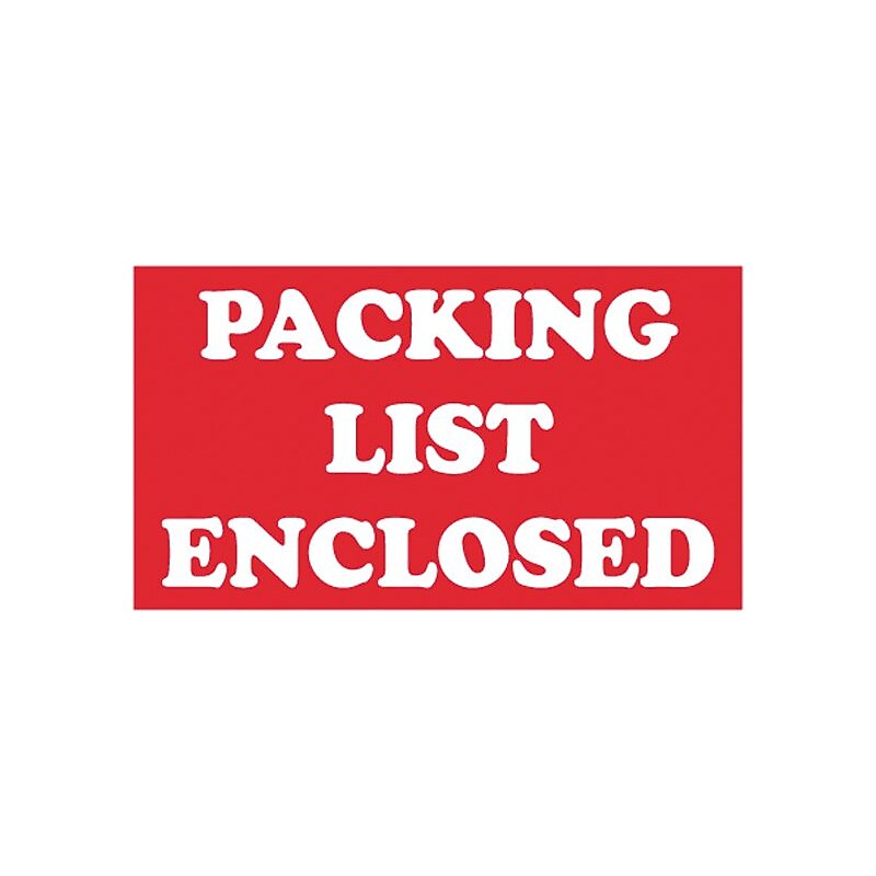 3 x 5"  Packing List Enclosed Label image 1