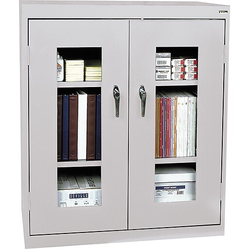 Shop Staples For Sandusky Clear View Counter Storage Cabinet 42 H